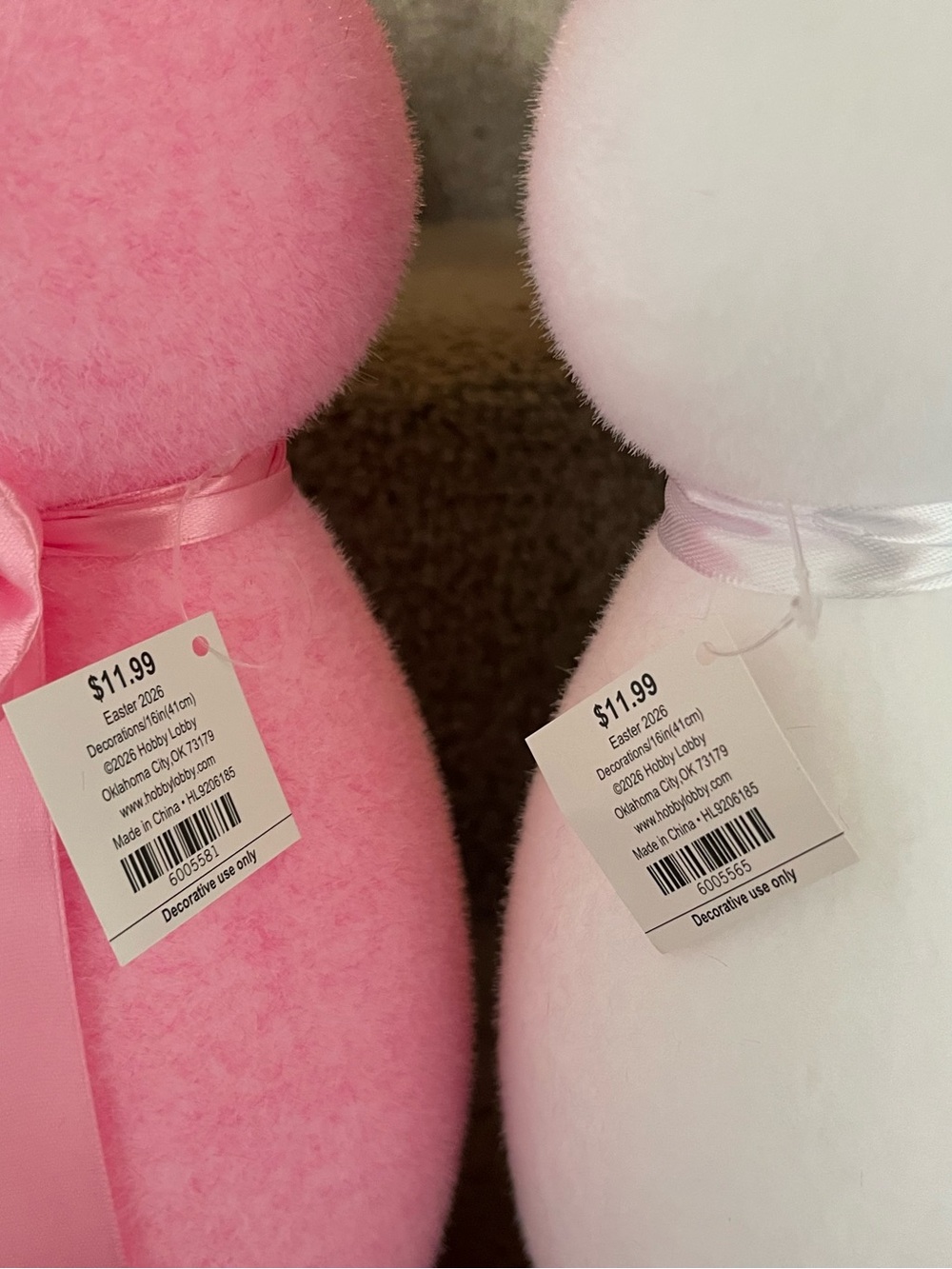Hobby Lobby Pastel Easter Bunny & Egg Set in Pink, Blue, White, Peach - Picture 4 of 7